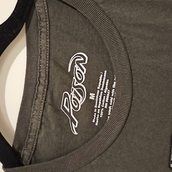 POISON Unisex sleeveless torn raw edge distressed blackish graphic tank Medium - Picture 3 of 7